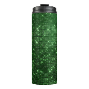 Termo Verde Esmeralda Diamante Lentejuelas