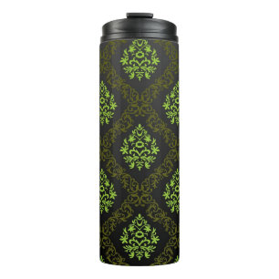 Termo Verde floral del papel pintado