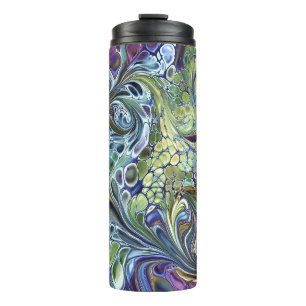 Termo Verde jaula oliva, burdeos morado azul