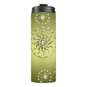 TERMO VERDE LIME CON PATRONES DE MIRADA DE JEWEL DE PLAT