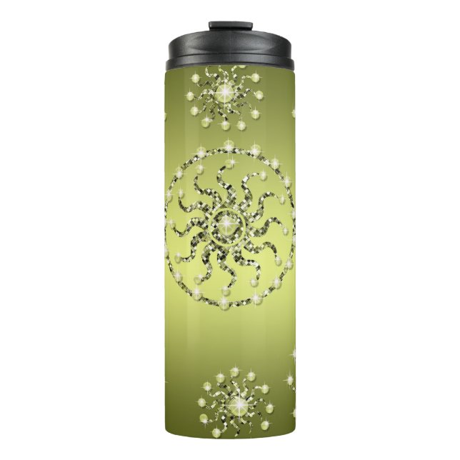 TERMO VERDE LIME CON PATRONES DE MIRADA DE JEWEL DE PLAT (Anverso)