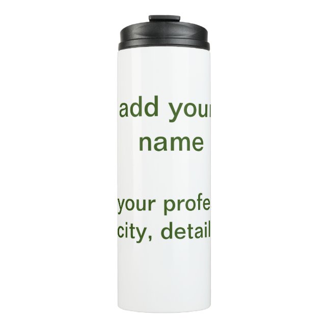 Termo Verde mínimo simple añadir el nombre de texto reco (Anverso)