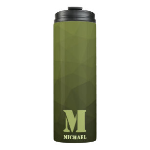 Termo Verde oliva militar estampado geométrico de malla