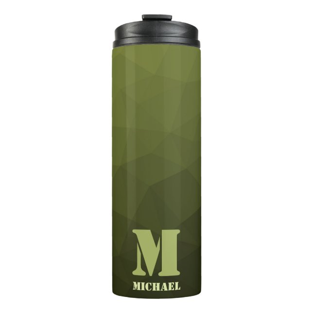 Termo Verde oliva militar estampado geométrico de malla  (Anverso)