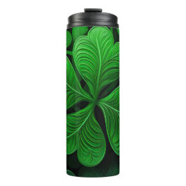 TERMO VERDE OSCURO INTRÍCITO IRLANDÉS SHAMROCKS