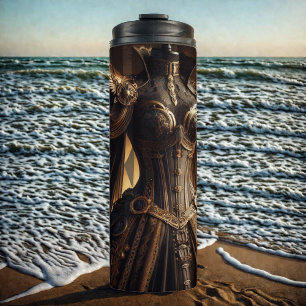 Termo Vestíbulo de Emperatriz Negro y Oro de Steampunk V