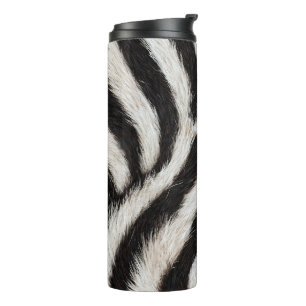 Termo Vete Estampado de Cebra Negro Blanco Pelo Falso 