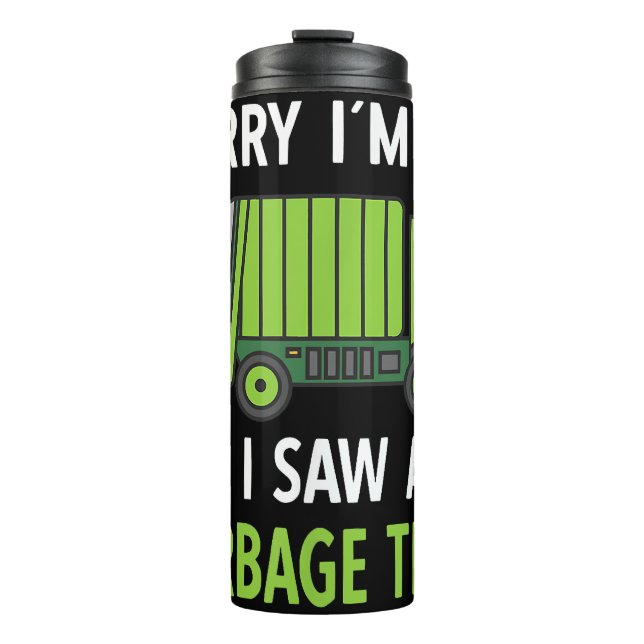 Termo Vi un camión de basura reciclando basura (Anverso)