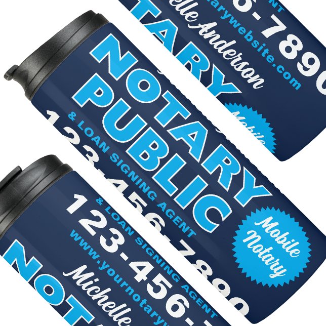 Termo Viaje azul de notario móvil de la marina pública (Subido por el creador)