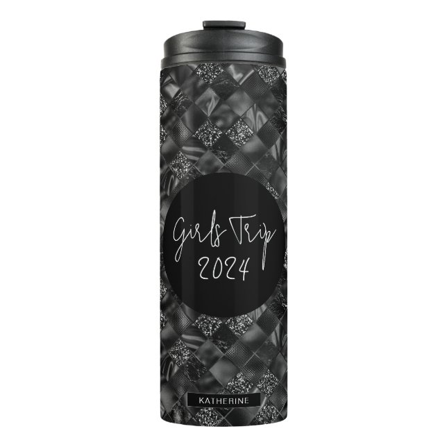 Termo Viaje de chicas elegante personalizado con lámina  (Anverso)