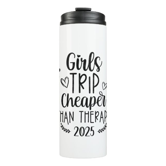 Termo Viaje de chicas más barato que la terapia 2025 (Anverso)