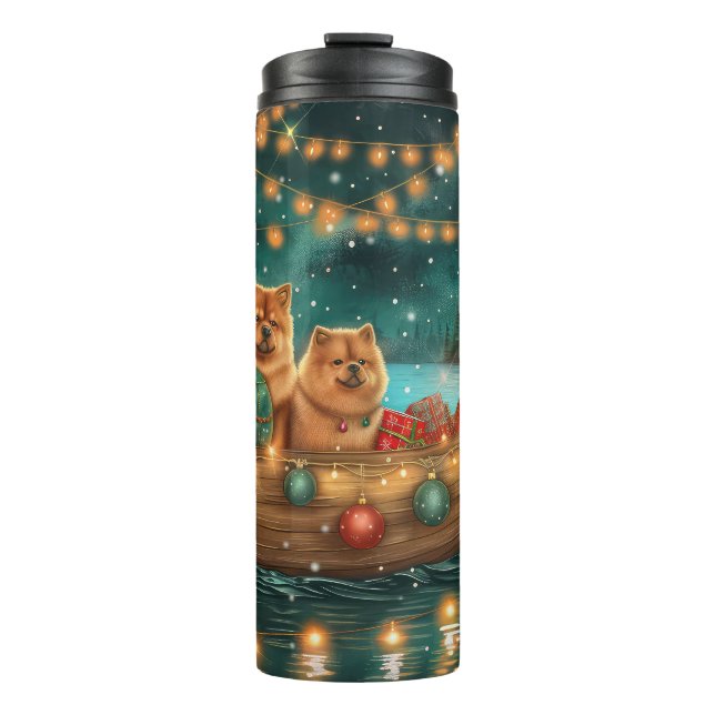 Termo Viaje Festivo de Navidad del Chow Chow (Anverso)