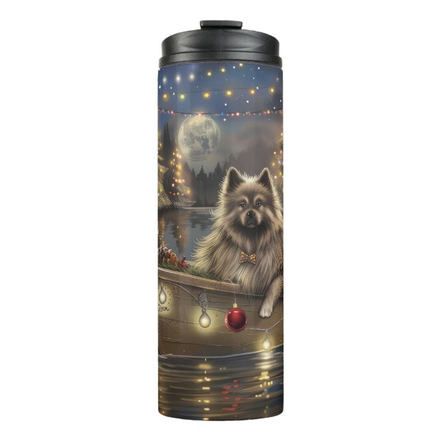Termo Viaje Festivo de Navidad Keeshond (Anverso)