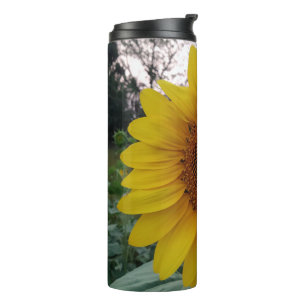 Termo Viajero con patrón de girasol único personalizado
