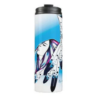 Termo Viajero Tumbler Resiliente mujer águila plumas