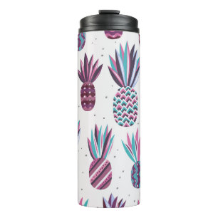 Termo Vibes de verano: Patrón de piña, puntos coloridos