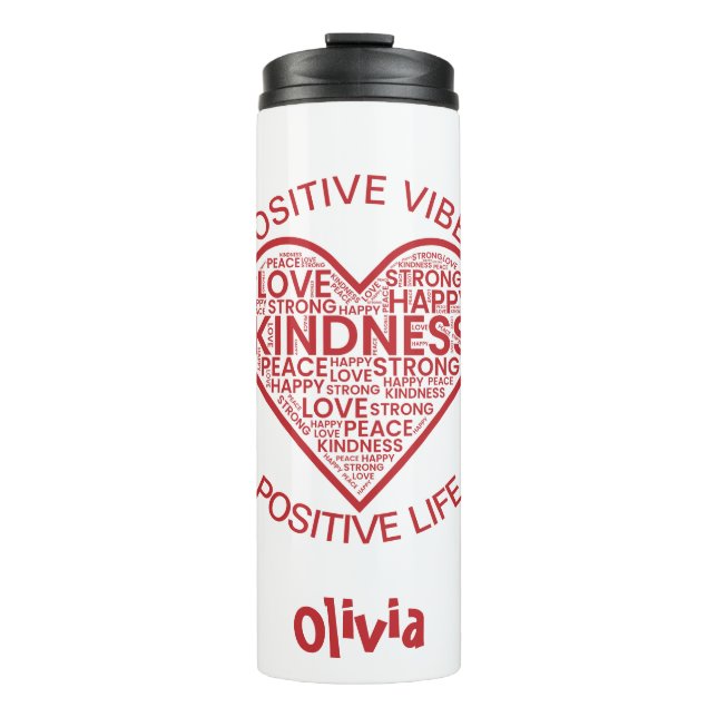 Termo Vibes positivas de vida positiva Tumbler térmico (Anverso)