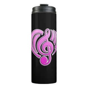 Termo Vibraciones Amor Musical Corazón Rosa Nota Musical