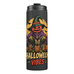 Termo Vibraciones de Halloween Espantapájaros de calabaz