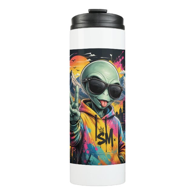 Termo Vibraciones Divertidas de Alien (Anverso)
