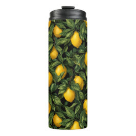 Termo Vibrant Lemon Citrus Tree Pattern