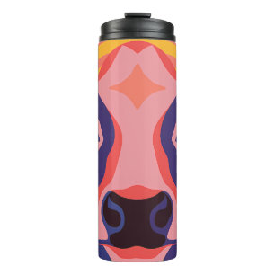 Termo Vibrant Pop Art Cow Face Portrait