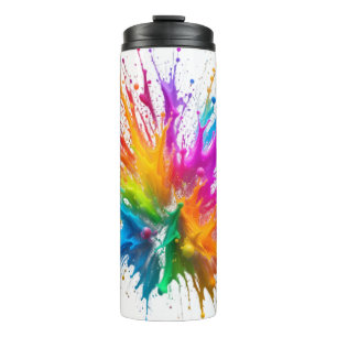 Termo Vibrant Rainbow Paint Splatter Explosion