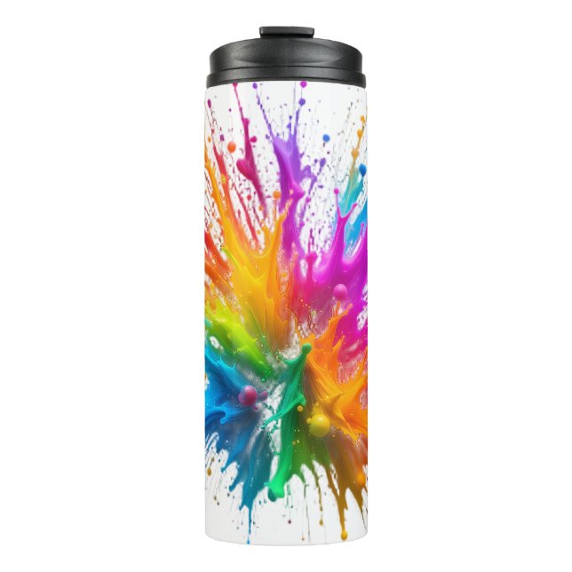 Termo Vibrant Rainbow Paint Splatter Explosion (Anverso)