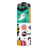 Vibrant Retro Halloween Collage Pink Pumpkin Black