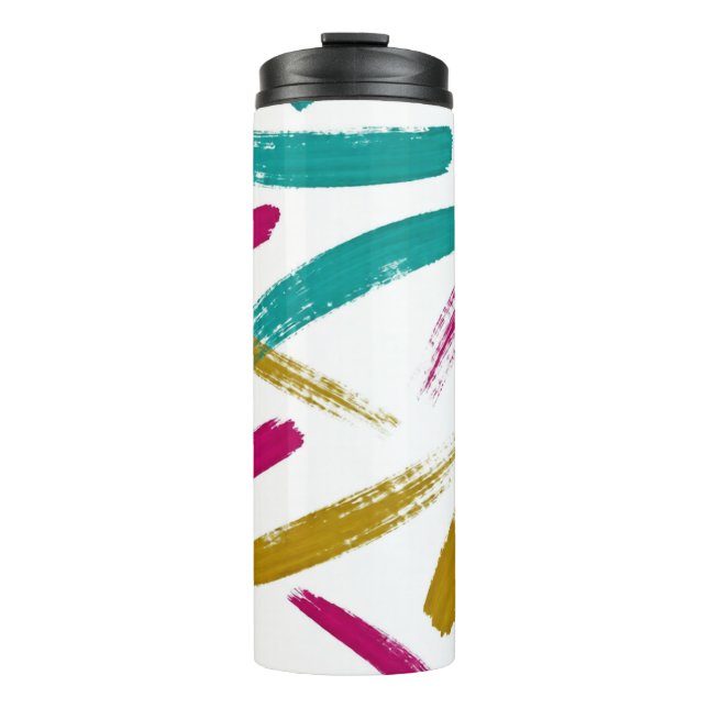 Termo Vibrant Strokes,Teal, Magenta & Mustard pattern (Anverso)