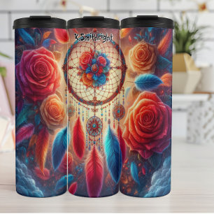 Termo Vibrante Dreamcatcher con Rosas y plumas