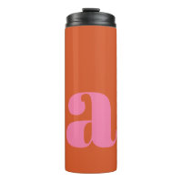 Vibrante Mod Monograma Letra inicial Naranja rosa