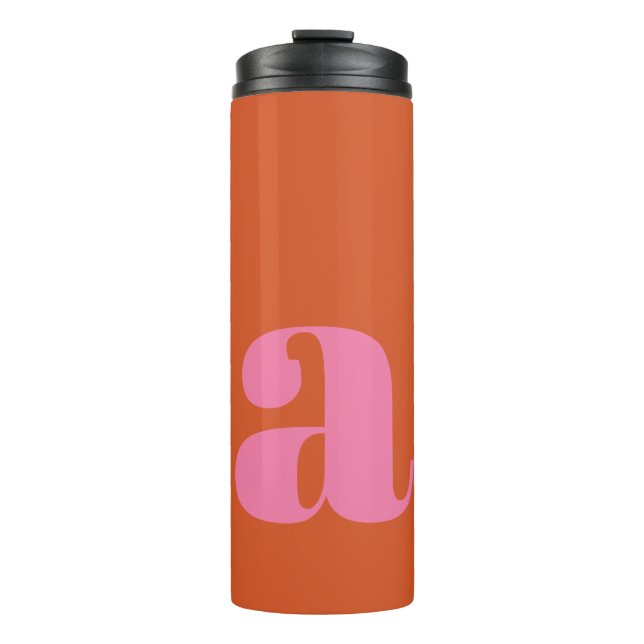 Termo Vibrante Mod Monograma Letra inicial Naranja rosa (Anverso)