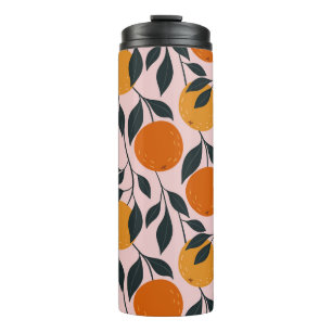 Termo Vibrante Naranja Citrus Patrón sin soldadura