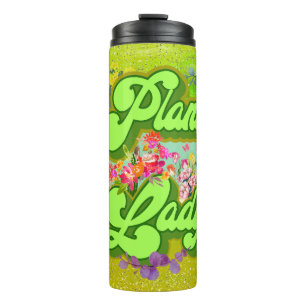 Termo Vibrante Obra De Arte Floral Con Texto "Dama De Pl