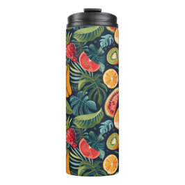 Termo Vibrante paraíso tropical: Diseño de frutas exótic