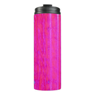 Termo Vibrante Resumen de rayas rosadas y moradas arte