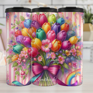 Termo Vibrante Tulip Bouquet Cinta arco iris
