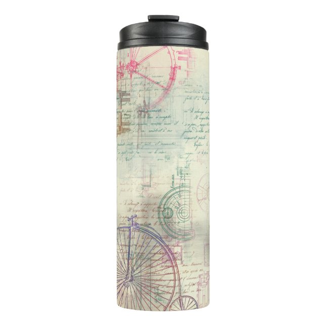 Termo Victorian Steampunk | Grunge Pastel de acuarela (Anverso)