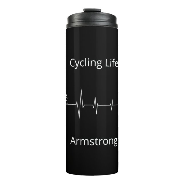 Termo Vida en bicicleta, personalizable latido (Anverso)