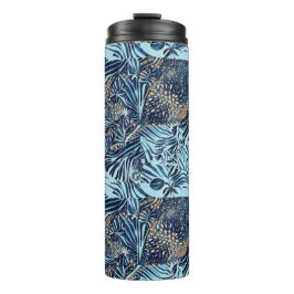 Termo Vida marina y diseño abstracto botánico