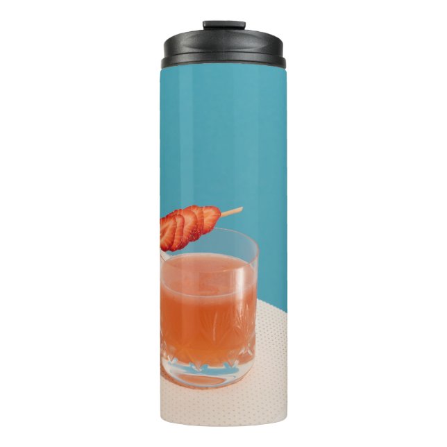Termo Vidrio transparente con líquido marrón (Anverso)