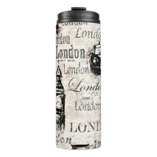 Termo Viejo periódico de época collage de granos de Lond