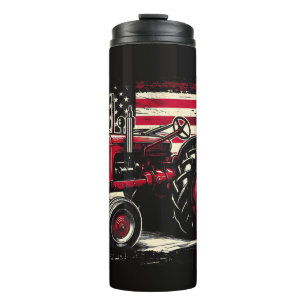 Termo Viejo Tractor Farmall Cub Bandera Americana Patrió