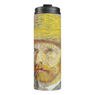 Termo Vincent van Gogh - Autorretrato con sombrero de pa