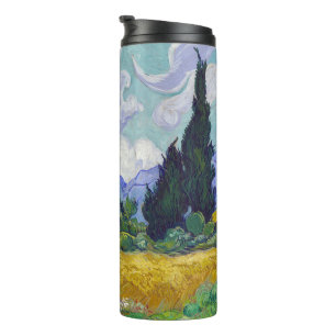 Termo Vincent Van Gogh - Campo de trigo con cipreses