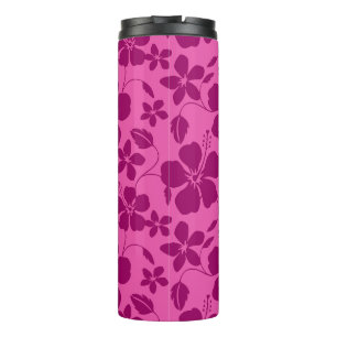 TERMO VINO TINTO BURGUNDY CON DISEÑO HULA HAWAIANO (HIBI