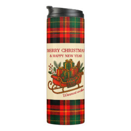 Termo Vintage Christmas Sleigh with Gifts and Plaid