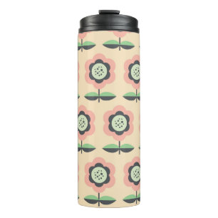 Termo Vintage clásico: Diseño floral transparente