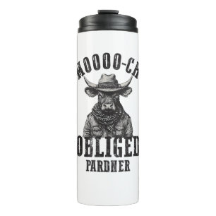 Termo Vintage Cowboy Bull Rodeo Moooch Obligado Pardner 